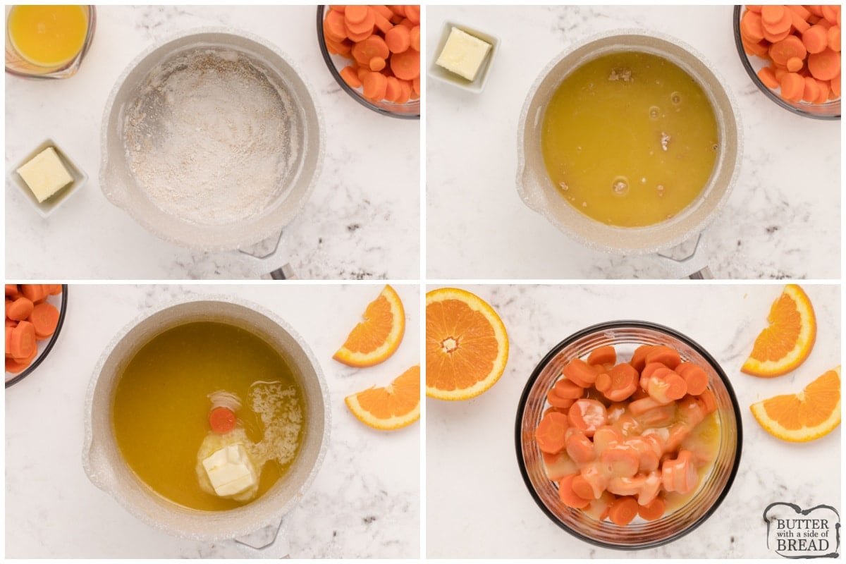 Step by step instructions on how to make Orange Glazed Carrots