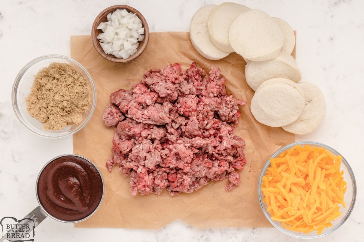 Ingredients in BBQ Beef Biscuit Cups