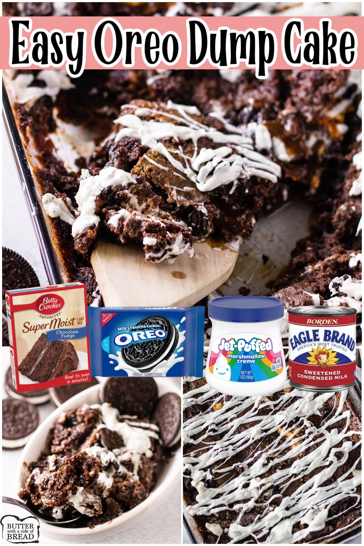 Oreo Dump Cake is a rich, decadent dessert made with just 6 ingredients! Easy Oreo cake is packed with delicious chocolate flavors and is so simple to make. 