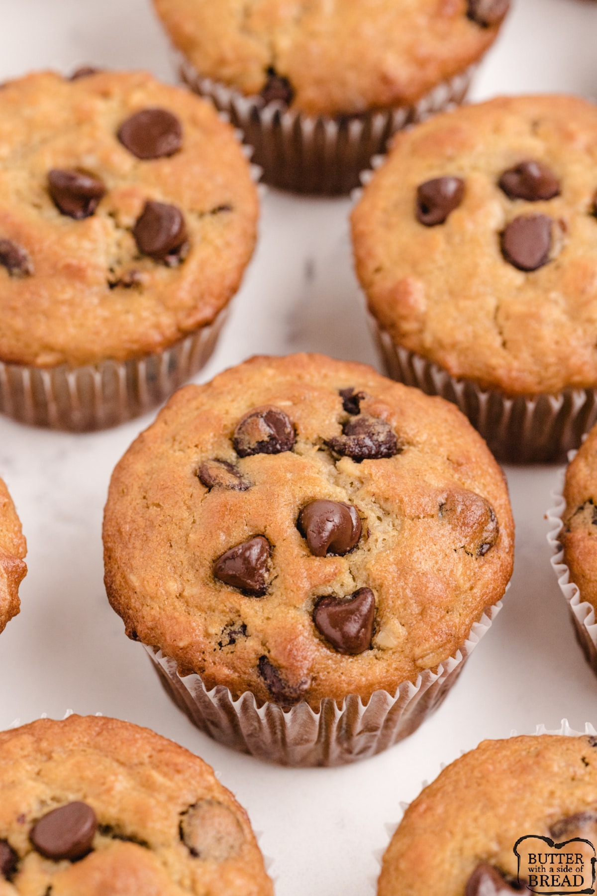 Oatmeal muffins with chocolate chips
