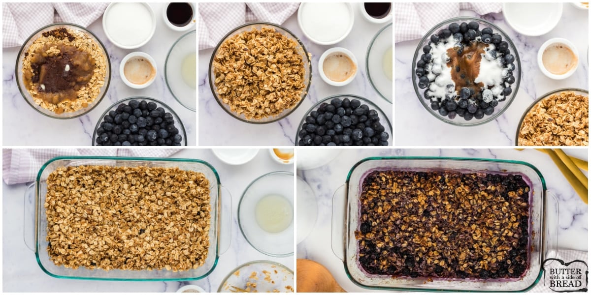 Step by step instructions on how to make Blueberry Crumble 