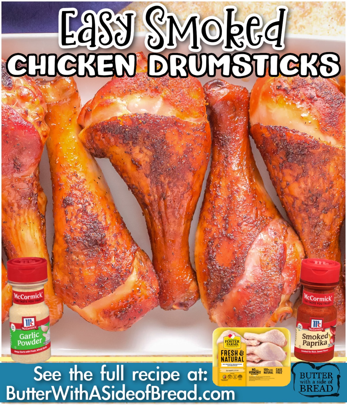 Easy Smoked Chicken Drumsticks are packed with flavor, perfectly juicy and are so easy to prepare! These smoker chicken legs use basic seasonings and everyone goes crazy over them!