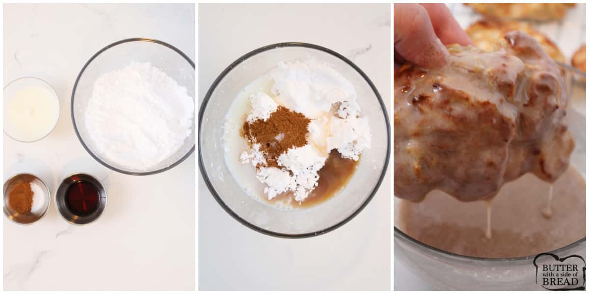 How to make cinnamon glaze for apple fritters