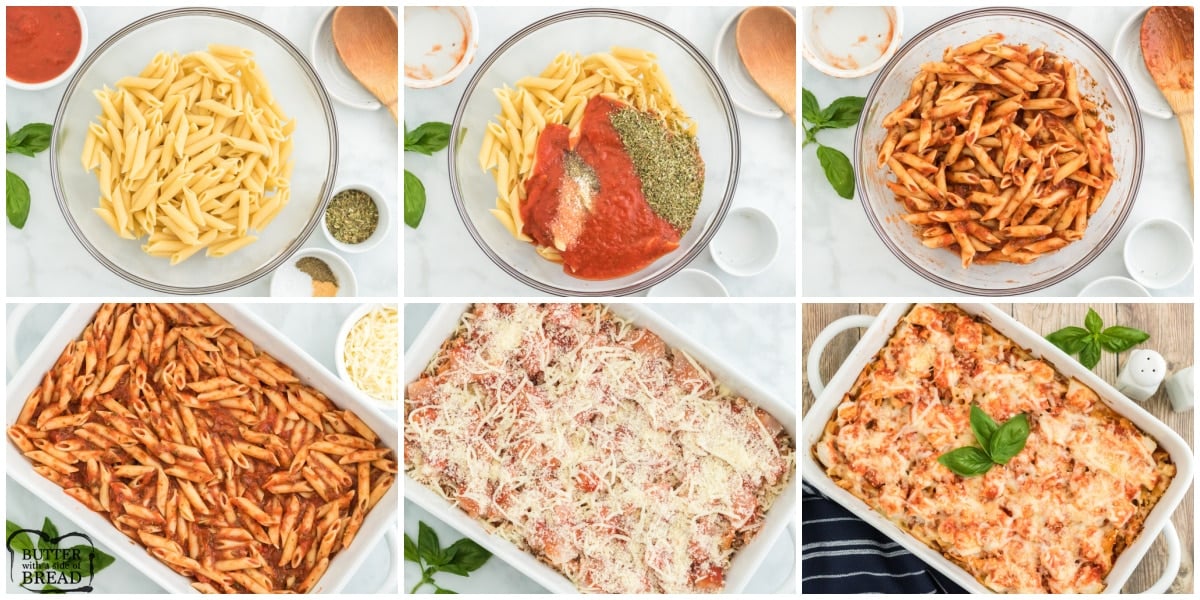 Step by step instructions on how to make Baked Chicken Parmesan Casserole