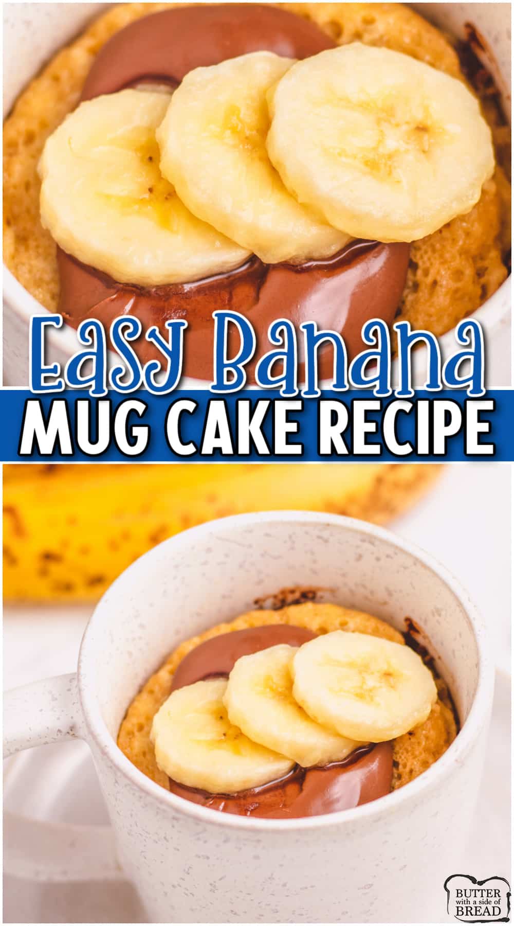 Chocolate Chip Banana Mug Cake is a delicious single-serving treat that's ready in less than 5 minutes! Chocolate chip mug cake packed with yummy banana flavor in every bite!
