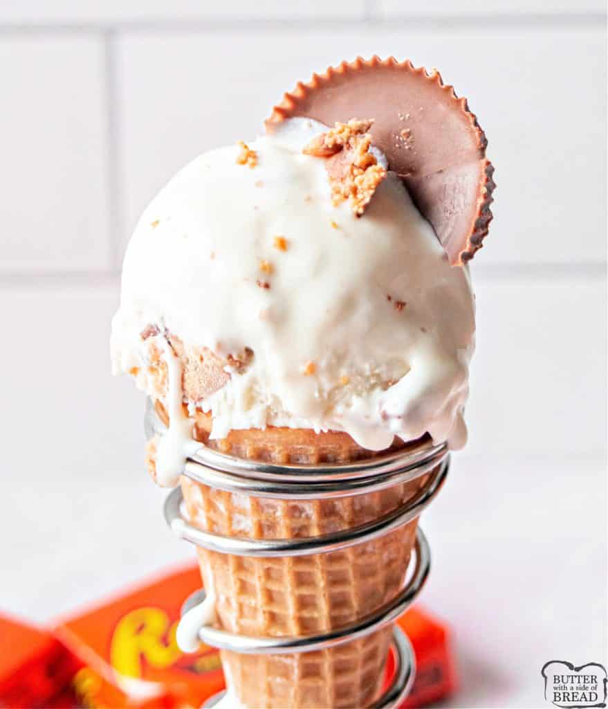 No churn Reese's Peanut Butter Cup Ice Cream 