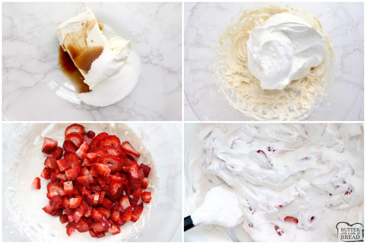 Step by step instructions on how to make Strawberry Fluff Salad