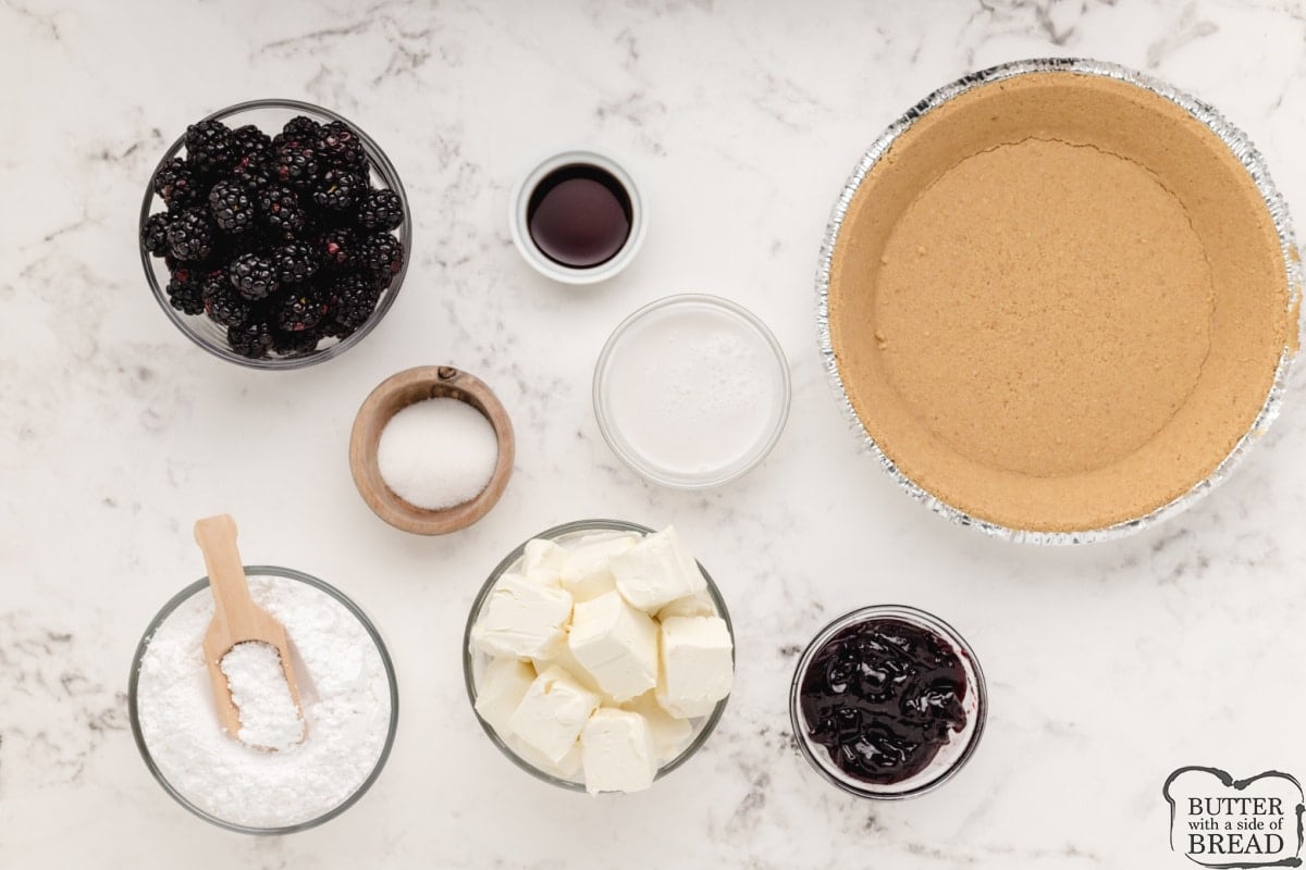 Ingredients in No-Bake Blackberry Cheesecake