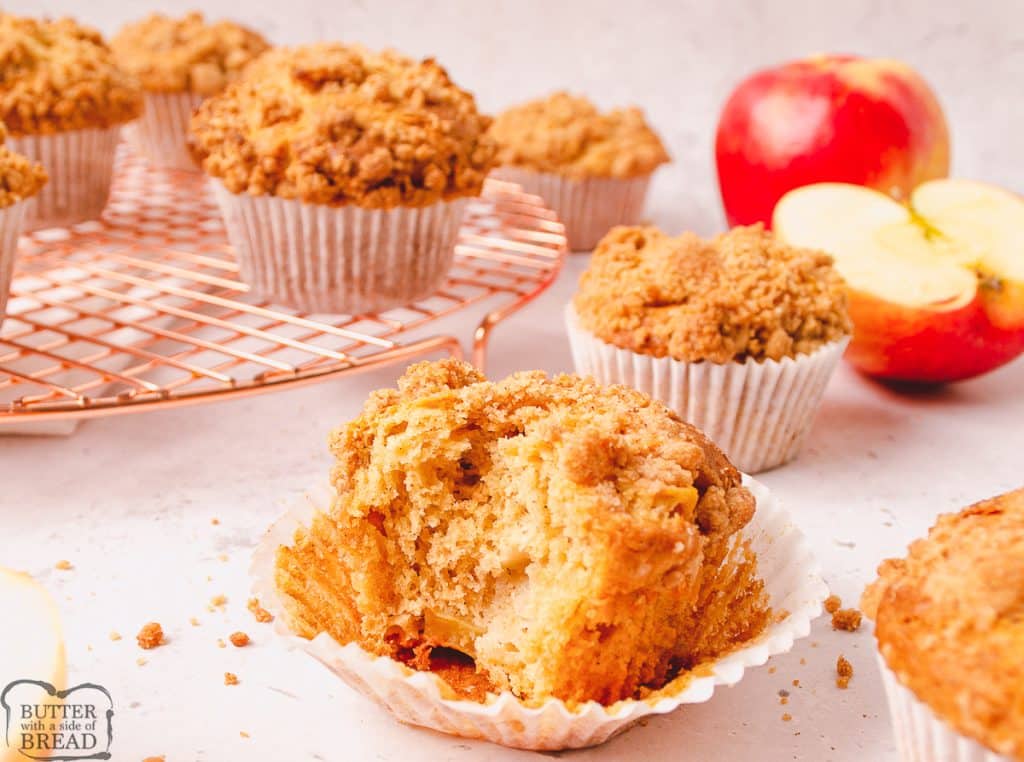 bite into a dutch apple muffin
