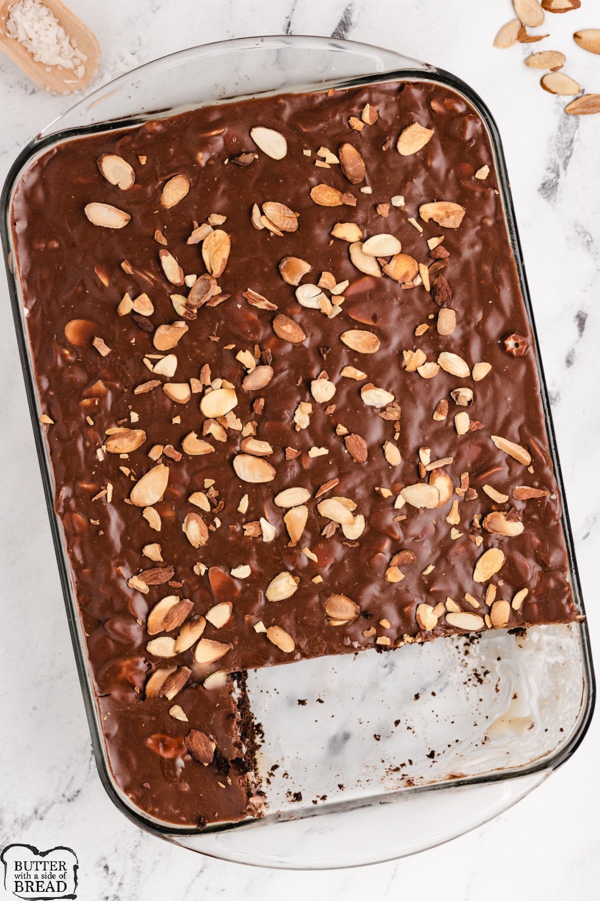Chocolate Cake with almonds, coconut and chocolate
