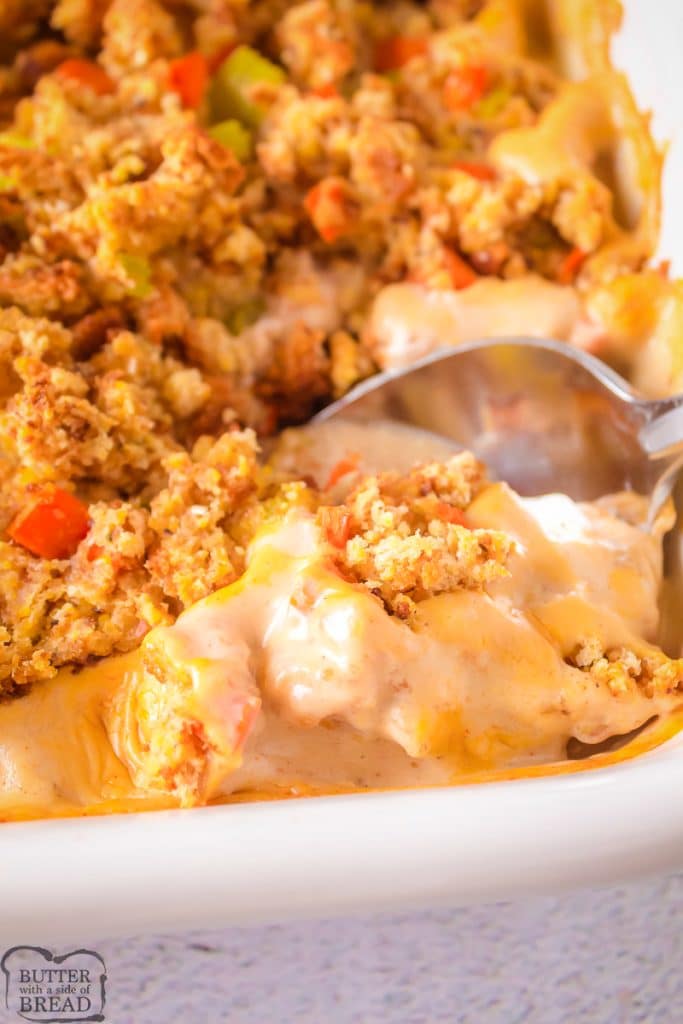 hearty chicken and stuffing casserole
