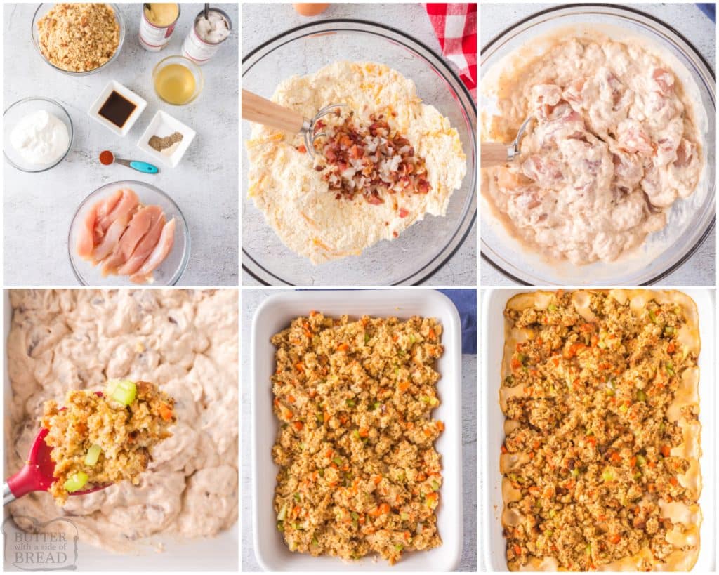 how to make a chicken stuffing casserole