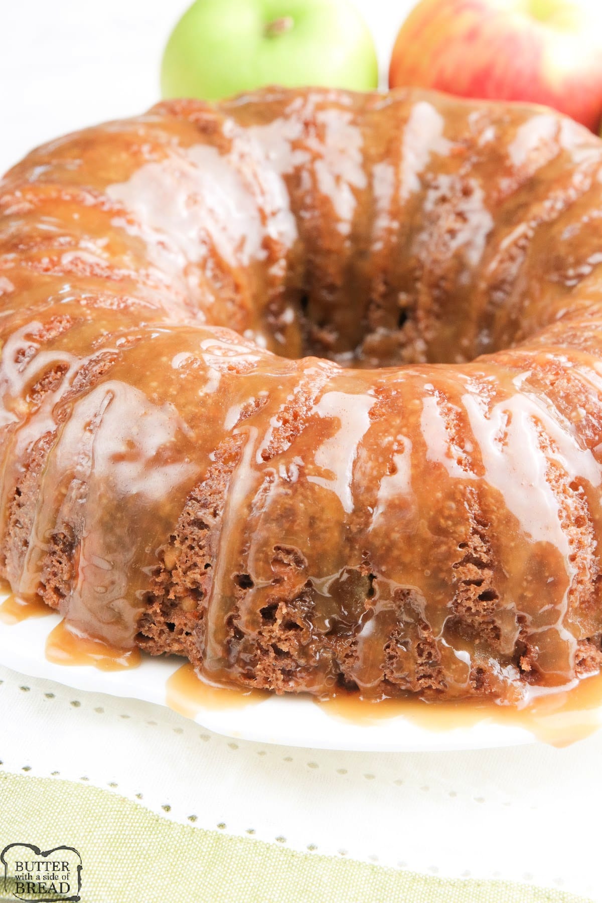 Apple cake with a simple brown sugar glaze