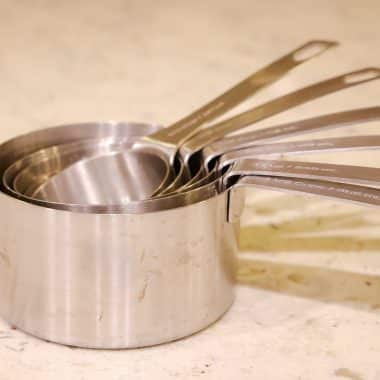 set of nested stainless steel measuring cups