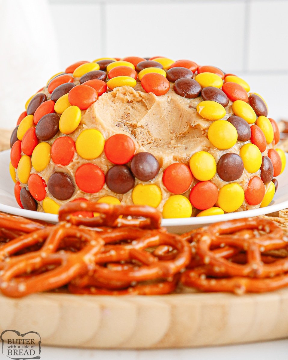 Reese's cheese ball with pretzels