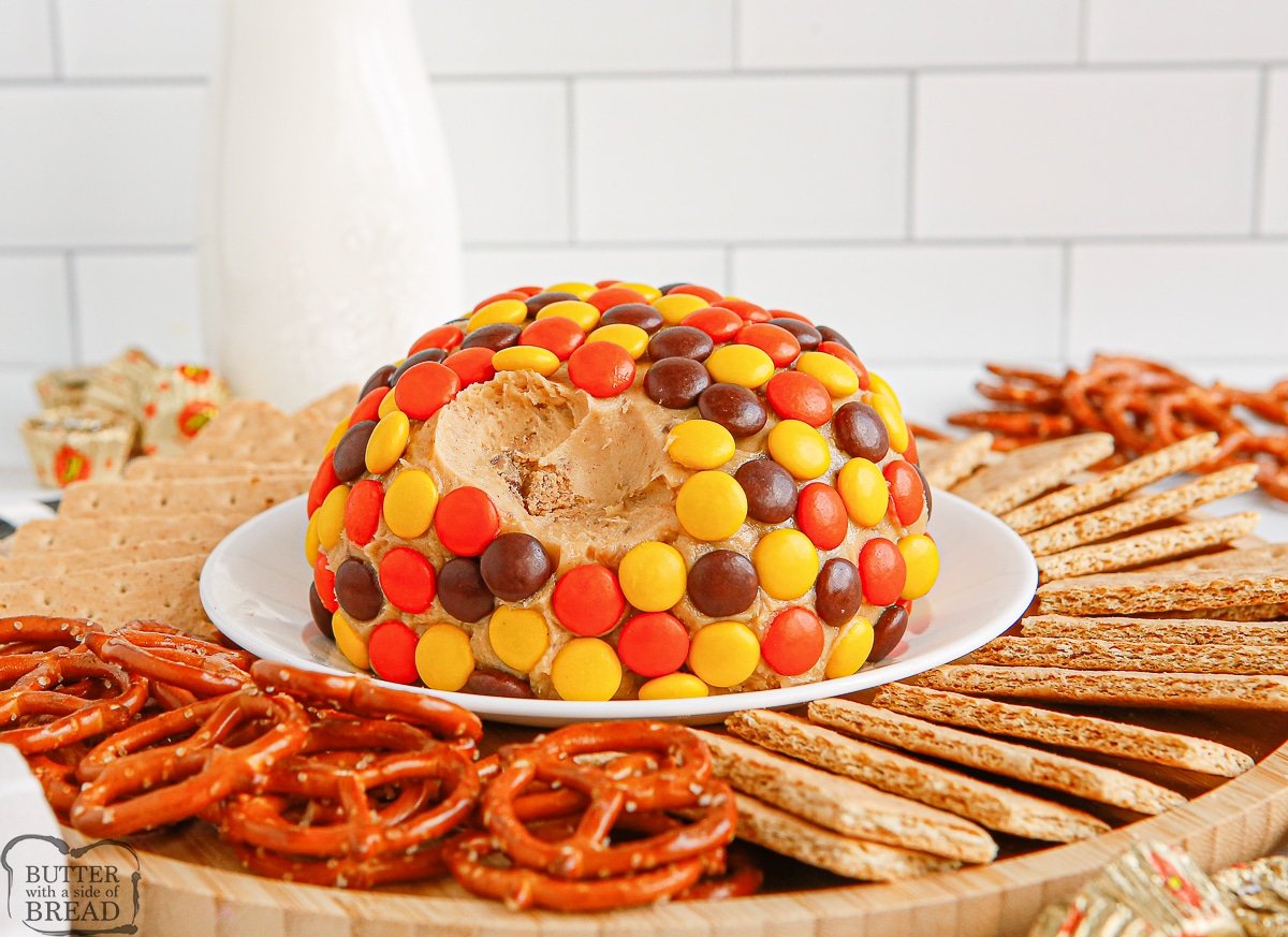 portion scooped out of a Reese's Cheese Ball