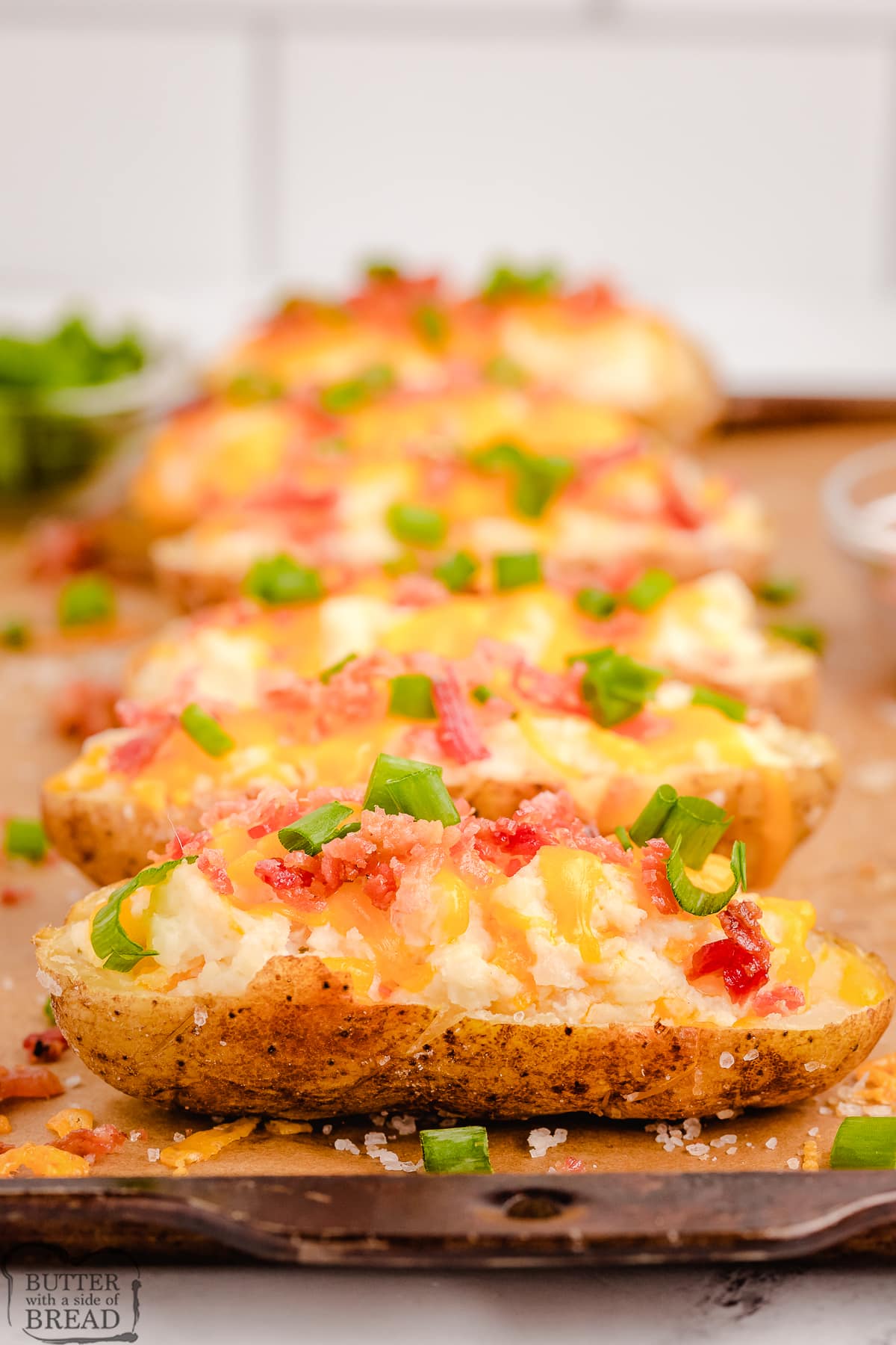 bacon topped twice baked potatoes