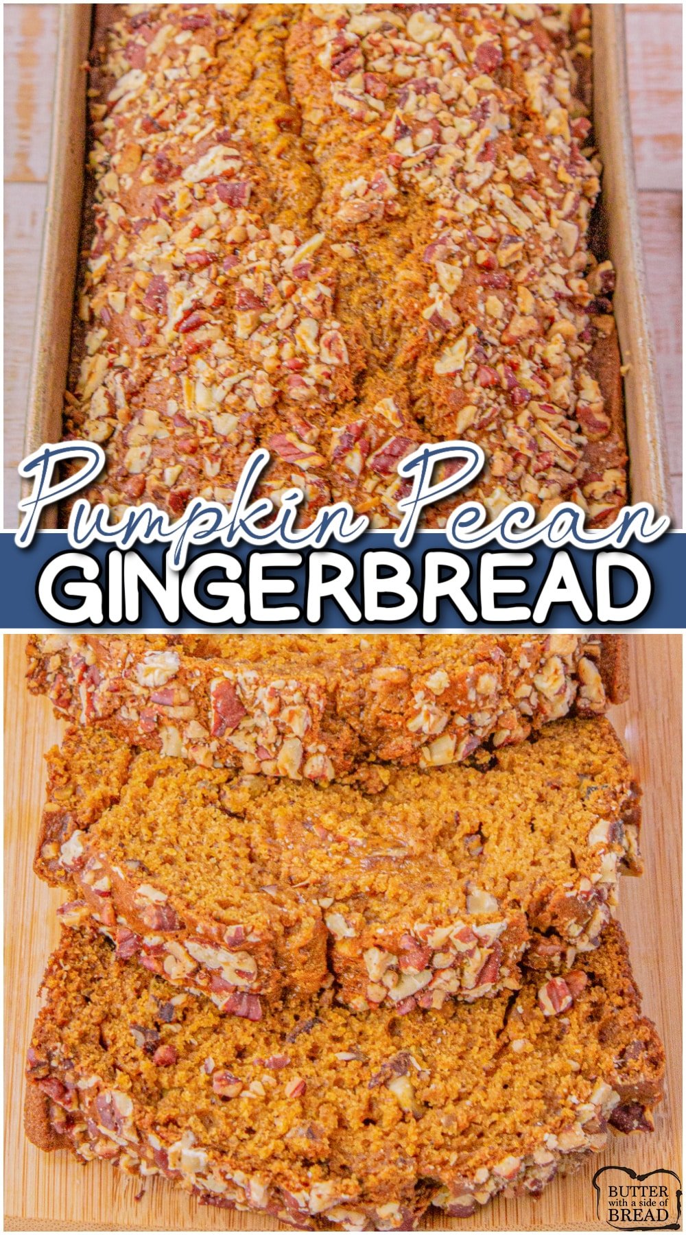 Pumpkin Gingerbread made from scratch & bursting with fabulous Fall flavors! This pumpkin gingerbread loaf is soft & moist, has warm spices and bright pumpkin flavor.