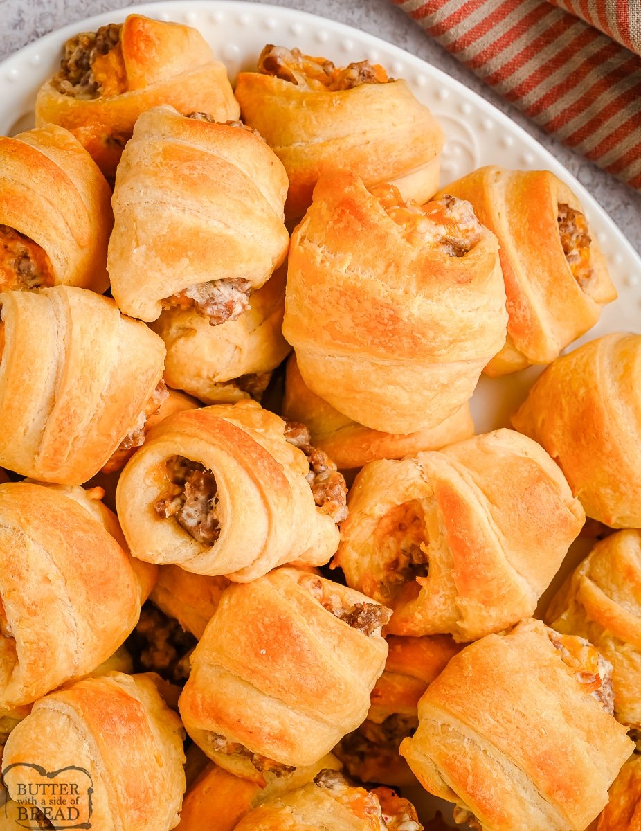 sausage crescent rolls on a plate