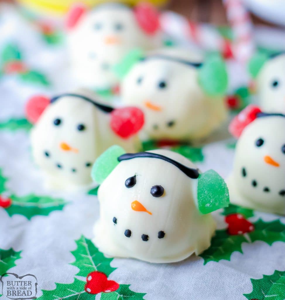 homemade snowman brownie bites
