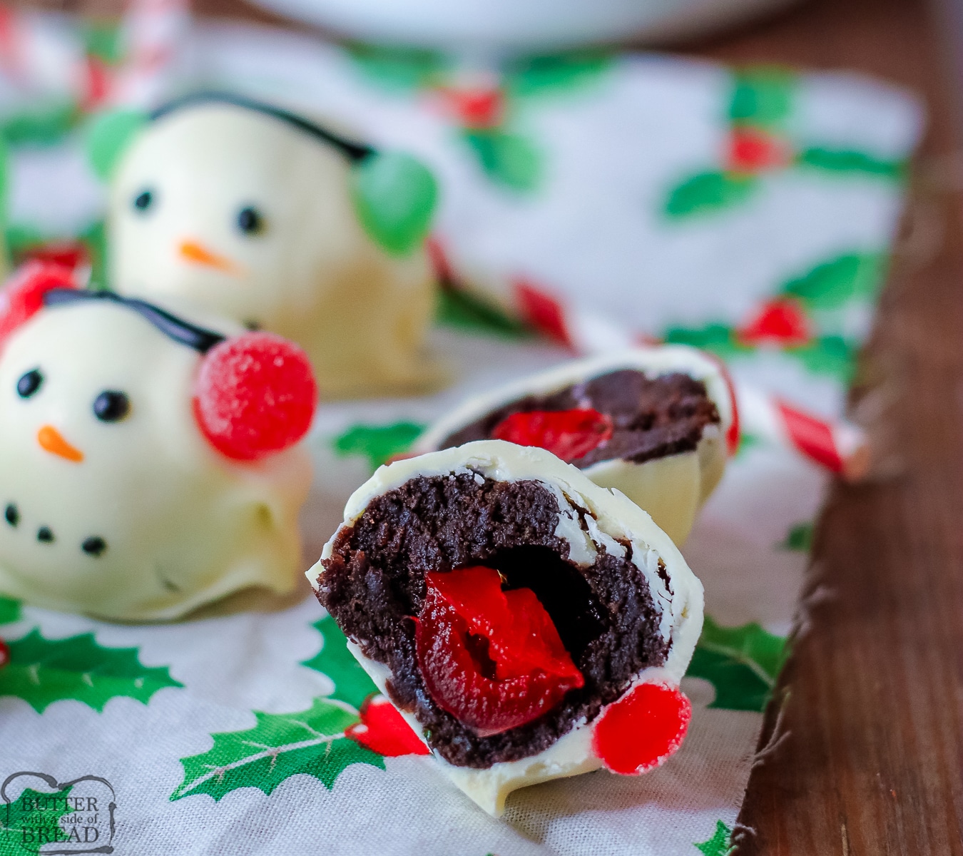 brownie bites with a cherry in the middle