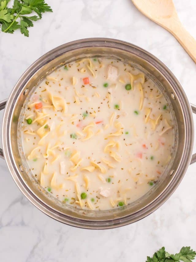 Best Creamy Chicken Noodle Soup Butter with a Side of Bread