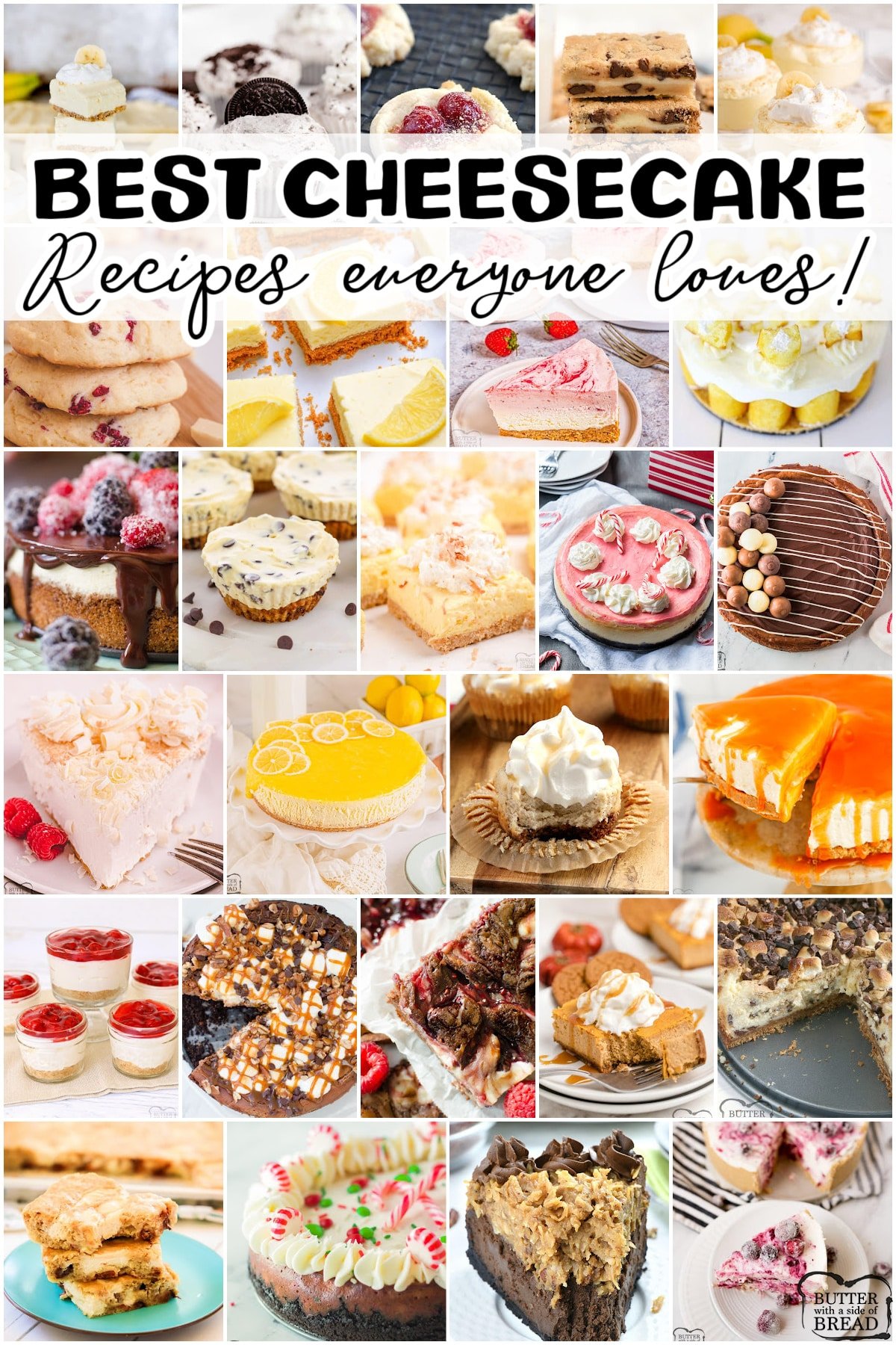 Amazing compilation of fantastic cheesecake recipes that everyone enjoys! No-bake, easy cheesecakes to incredible, bakery-style cheesecake recipes to try! 