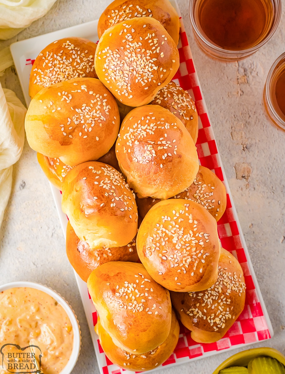 tray of cheeseburger rolls