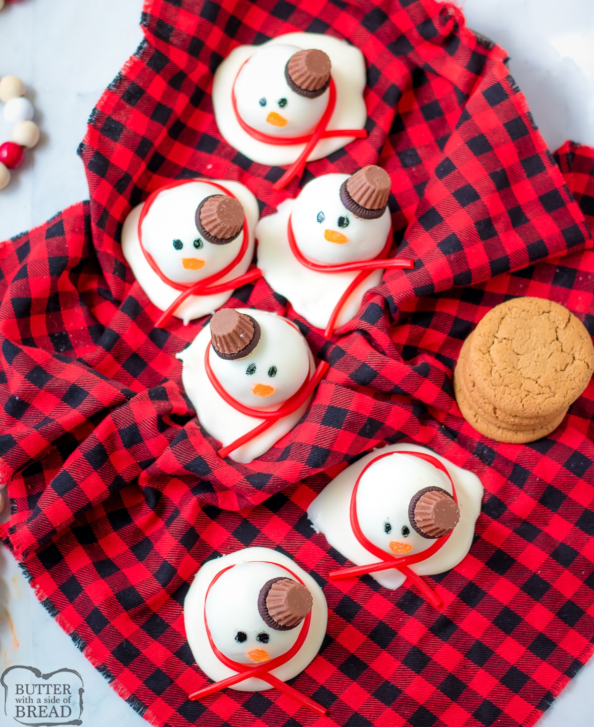 snowman truffles made of candy