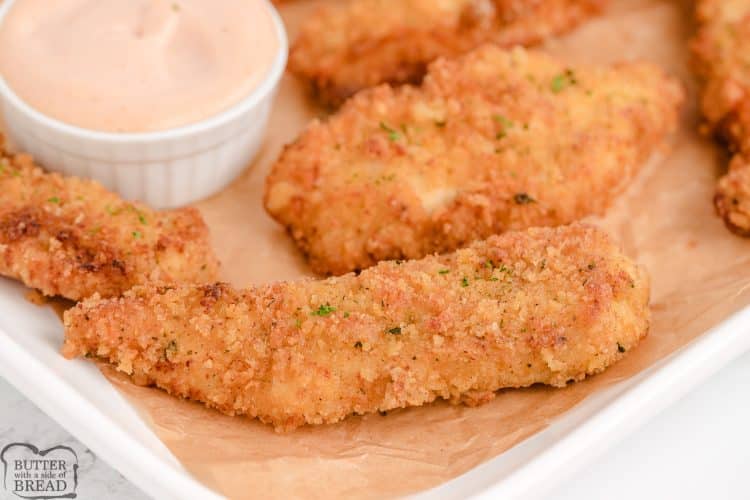 BEST CHICKEN TENDERS RECIPE - Butter with a Side of Bread