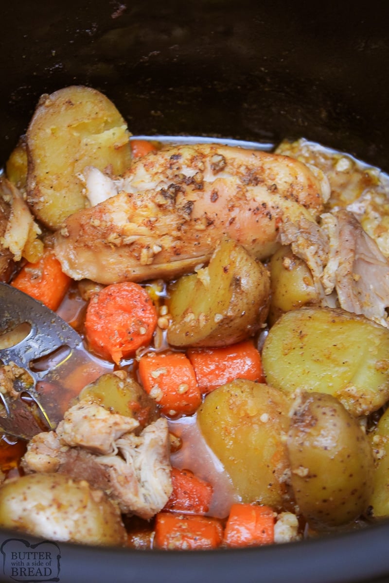 chicken thighs with potatoes in a slow cooker