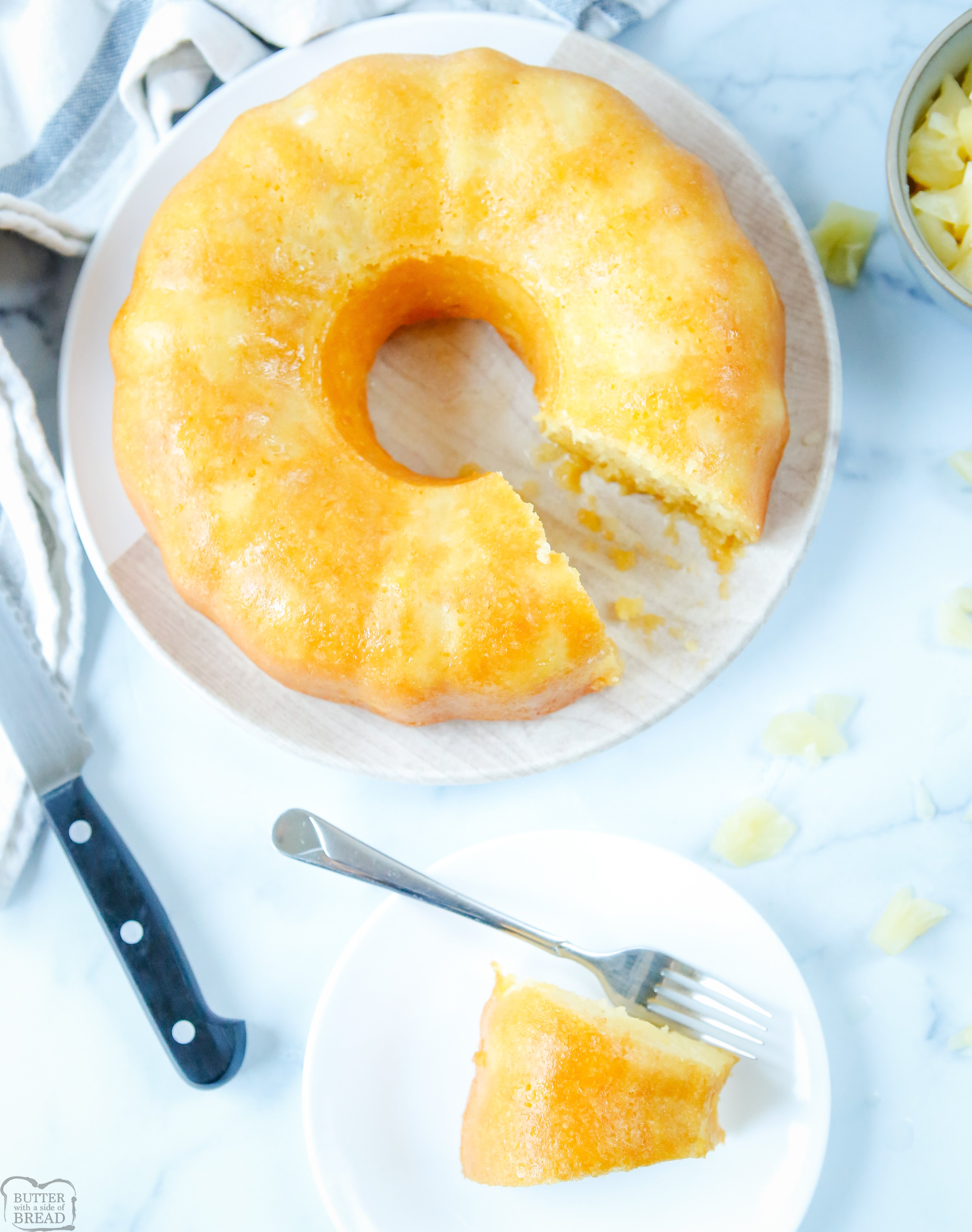slice of pineapple cake