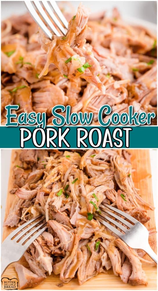 This slow cooker pork roast cooks low and slow for 10-12 hours until it's impossibly tender and falling apart, then the drippings become a rich, flavorful gravy in minutes. Just 5 minutes of prep and dinner takes care of itself.