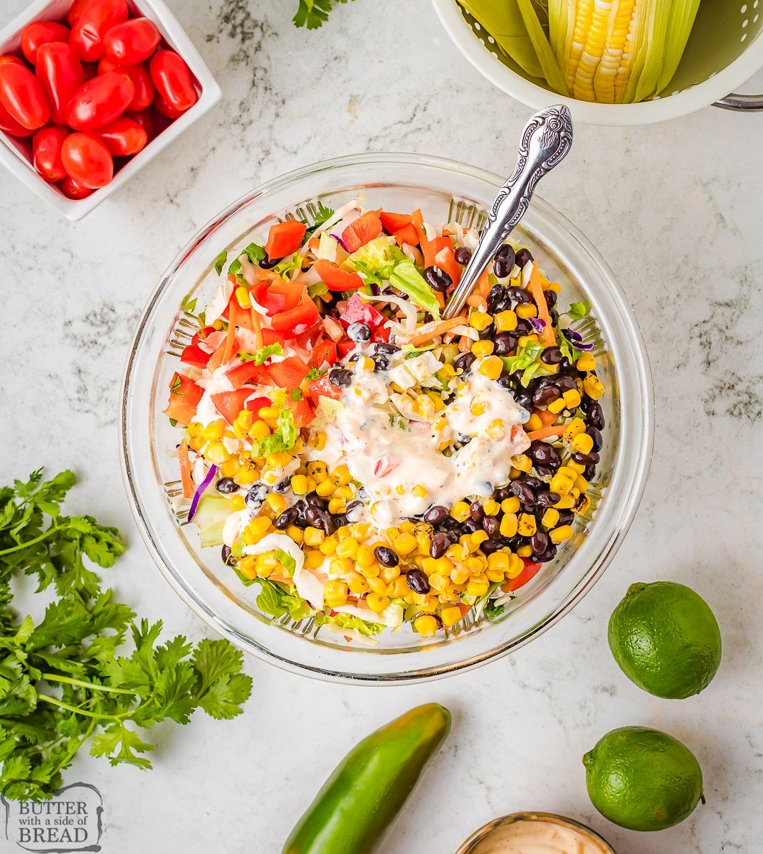 making Mexican coleslaw with citrus dressing