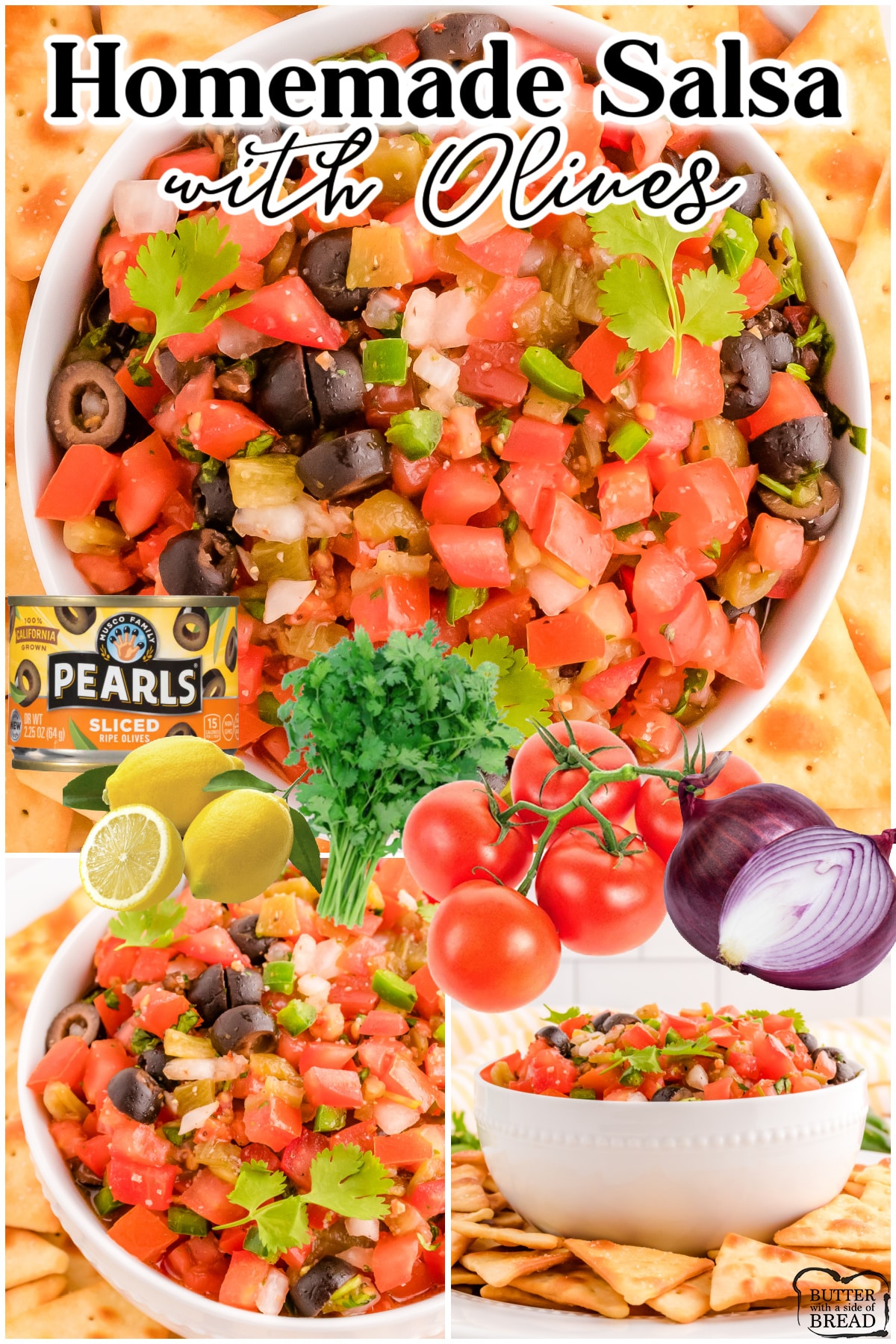 Fresh Garden Salsa with olives is a delightful take on traditional salsa, with green chiles & olives! Bright, fresh flavors in this fantastic homemade salsa, perfect for anytime of the day.