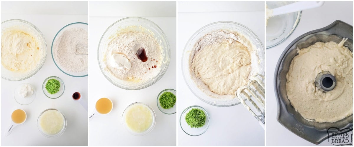 Step by step instructions on how to make Key Lime Bundt Cake