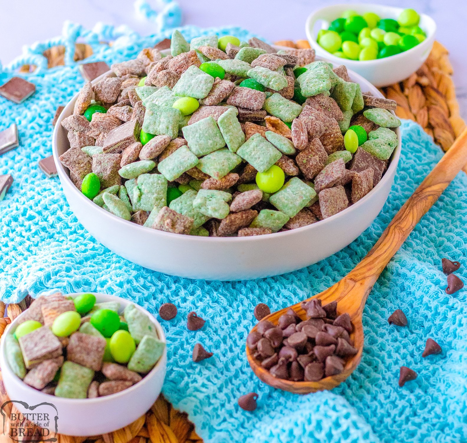green muddy buddies perfect for St. Patrick's Day