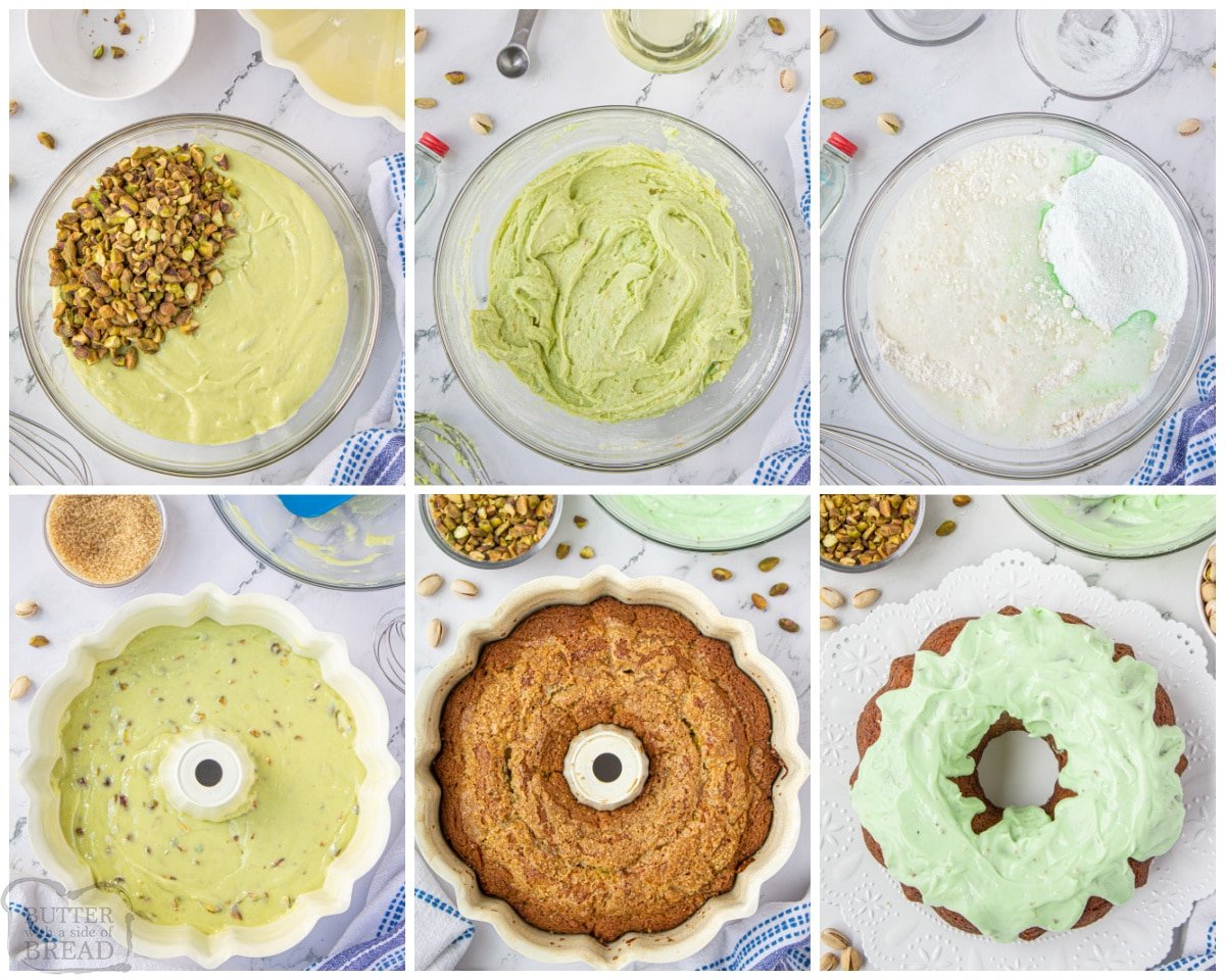 how to make a green pistachio bundt cake