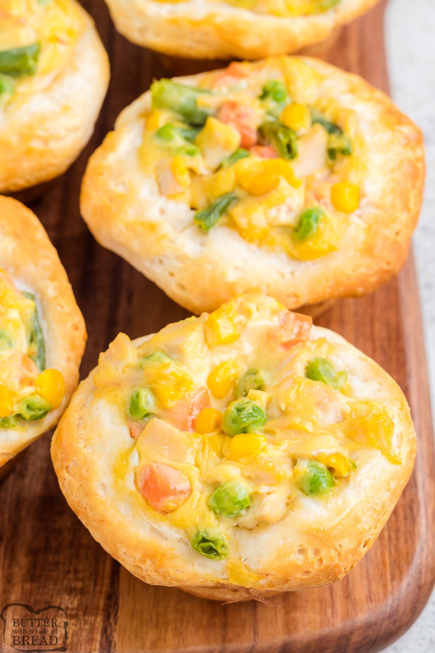chicken pot pies ready in 20 minutes for an easy muffin tin dinner