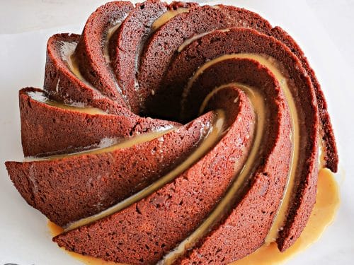 Chocolate Peanut Butter Swirl Bundt Cake