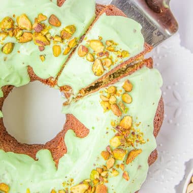 green pistachio bundt cake