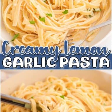 Lemony Garlic Pasta made with simple ingredients: cream, butter, garlic, lemon zest, Parmesan cheese & fettuccine pasta. Lovely creamy pasta recipe with incredible flavors!