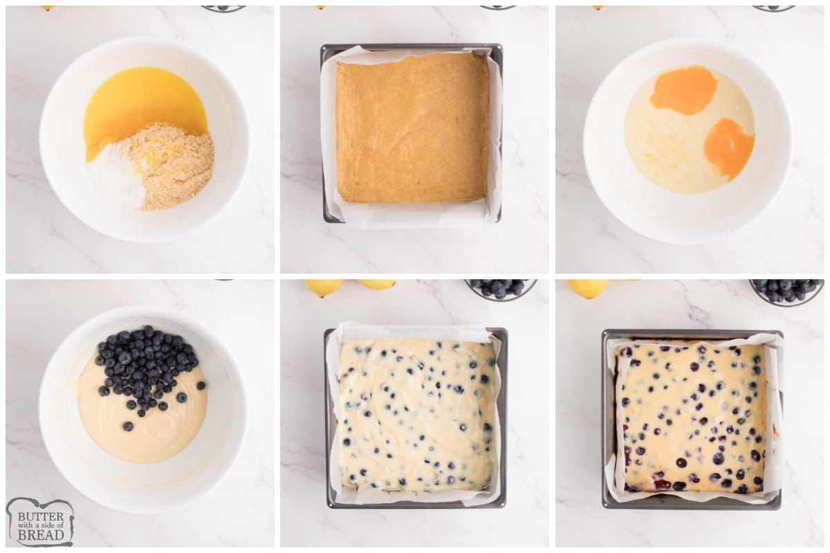 Step by step instructions on how to make Blueberry Lemon Bars