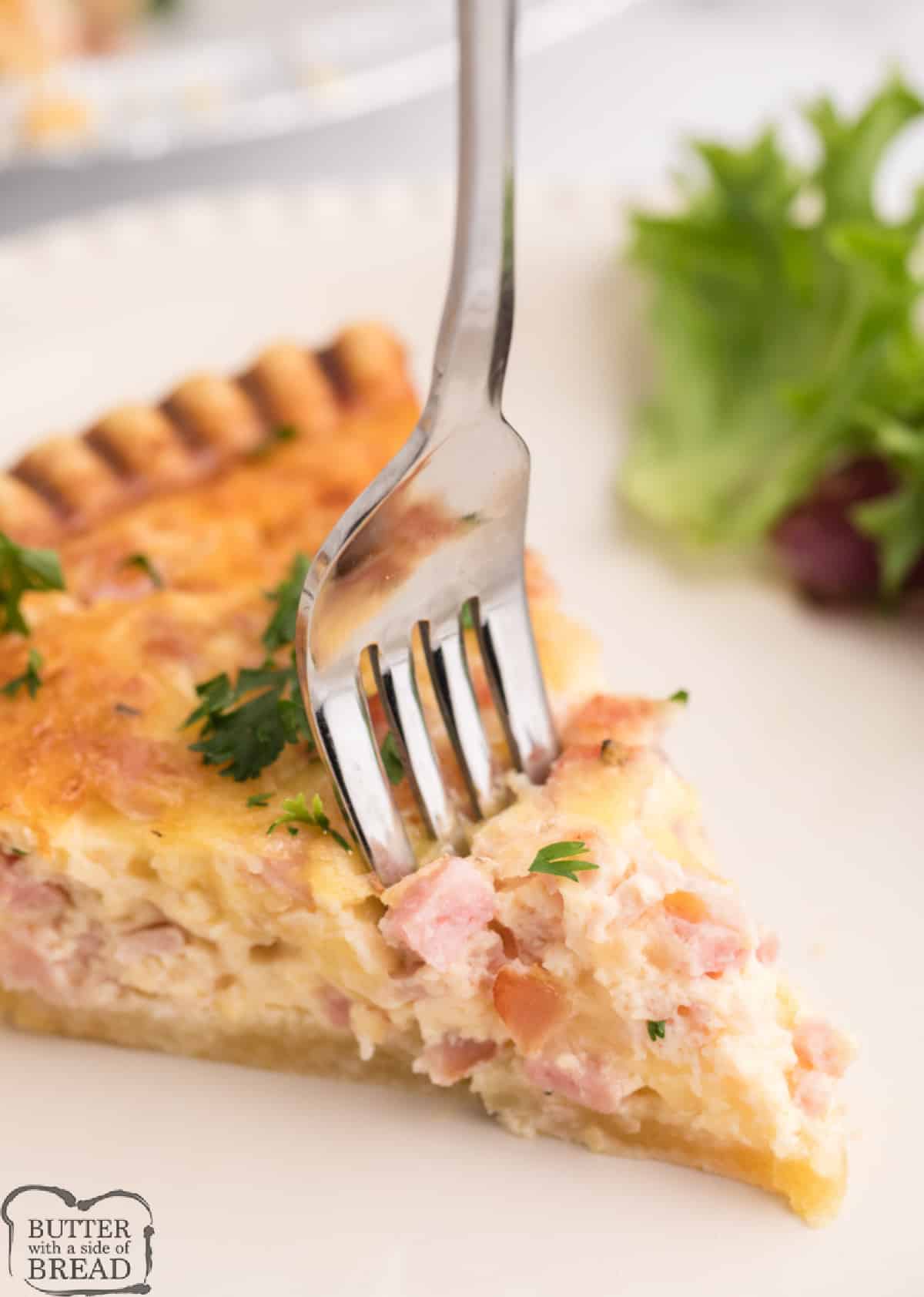Easy quiche recipe with ham and cheese