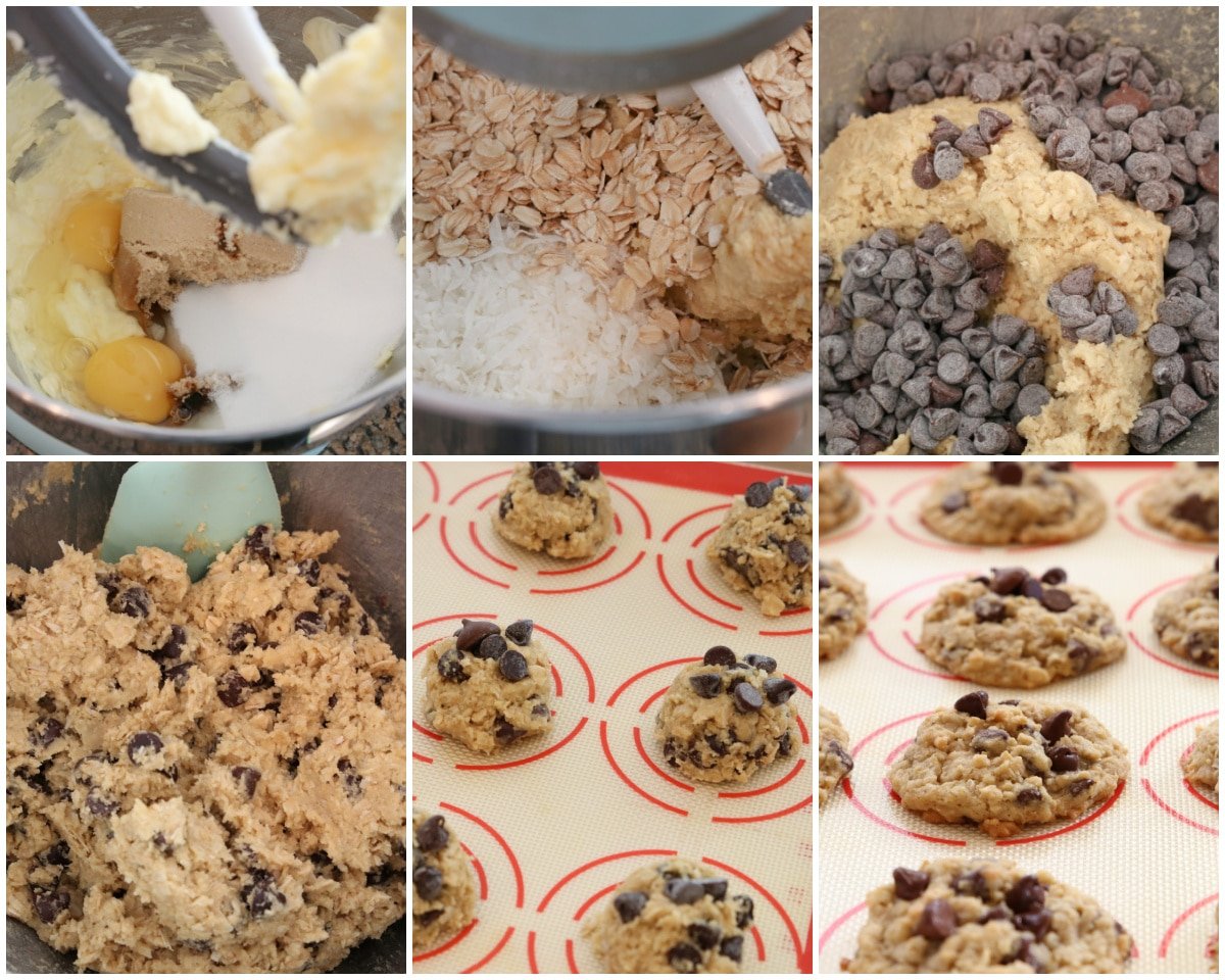 how to make oatmeal coconut chocolate chip cookies