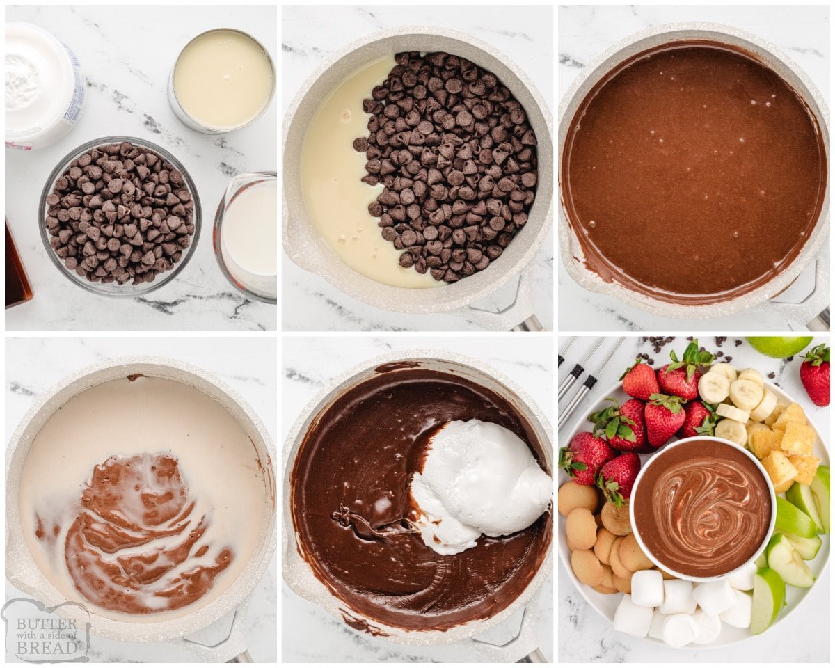 how to make chocolate marshmallow fondue