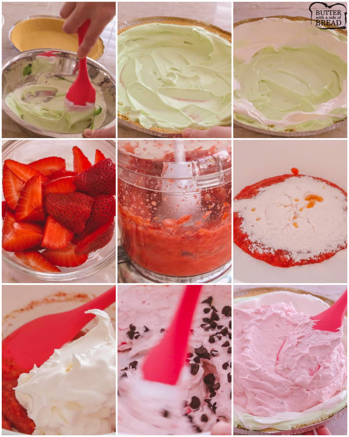 how to make a strawberry watermelon cream pie
