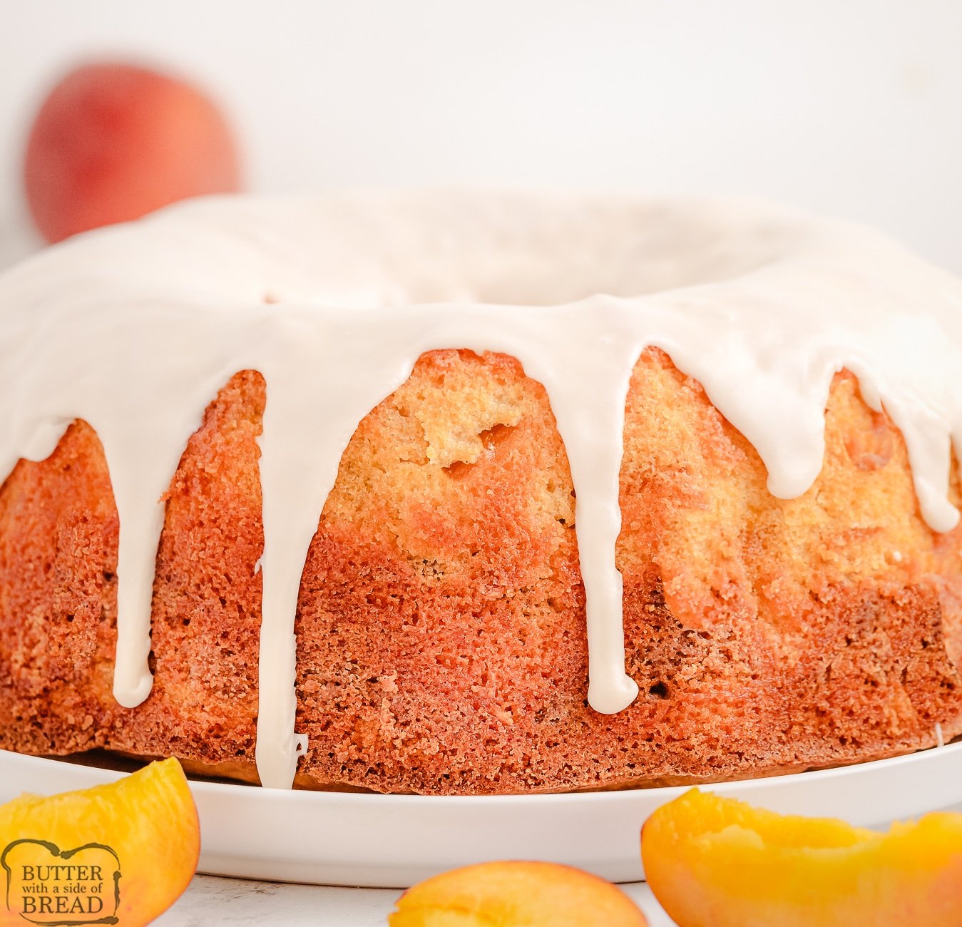 peach pound cake made with butter