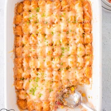 tater tot casserole with taco flavors