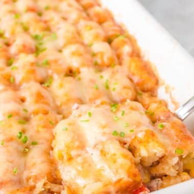 southwestern tater tot casserole with cheese